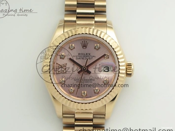 XL Edition BP Diam Fluted RG Bezel DateJust Pink 28mm Dial Maker RG On Best Bracelet ETA2671 0513